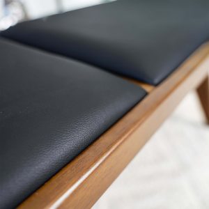 Kody Black Vegan Leather Bench