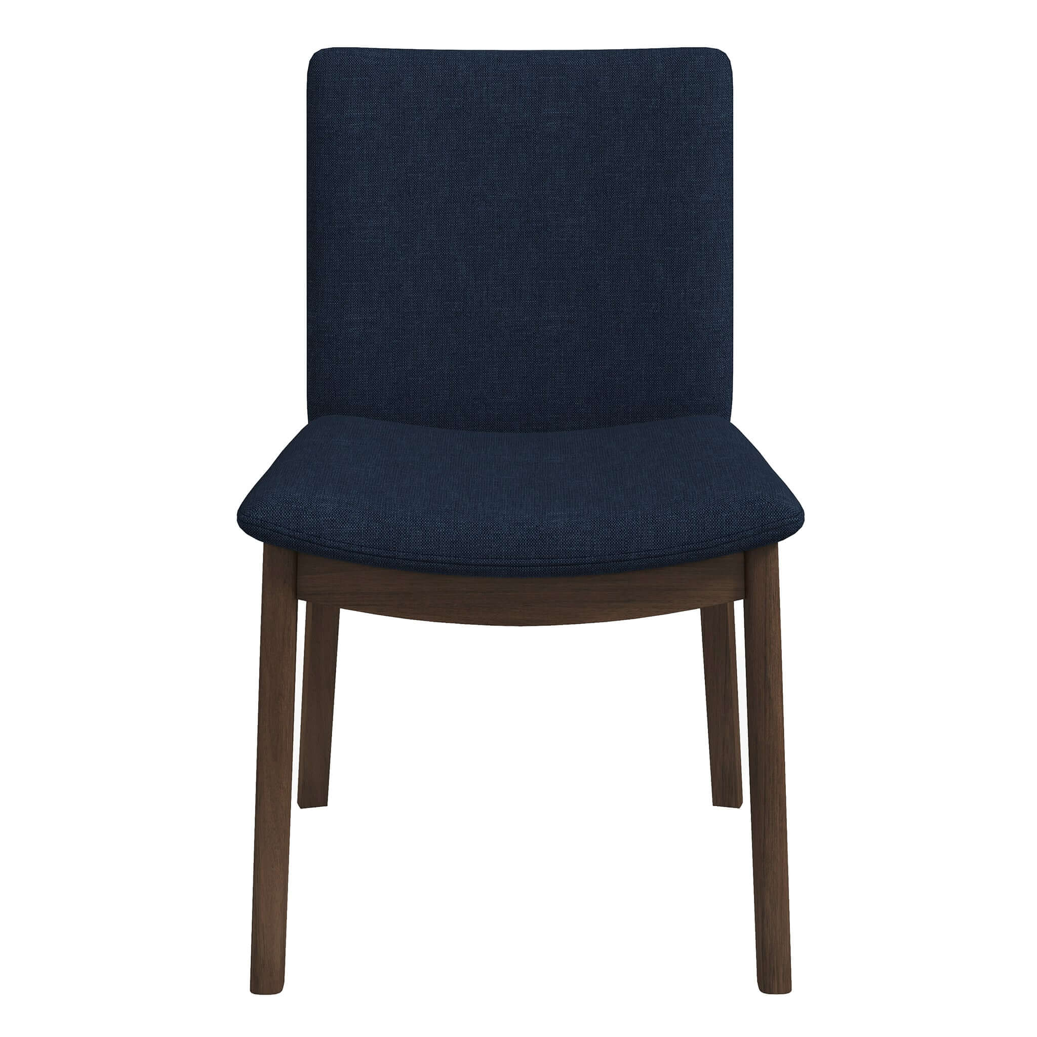 Laura Mid-Century Modern Blue Linen Solid Wood Dining Chair (Set of 2)
