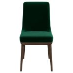 Laura Mid-Century Modern Green Velvet Solid Wood Dining Chair (Set of 2)