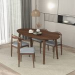Ada Mid Century Modern Style Solid Wood Walnut Oval Dining Table - Image 2