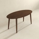 Ada Mid Century Modern Style Solid Wood Walnut Oval Dining Table - Image 3