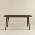 Ada Mid Century Modern Style Solid Wood Walnut Oval Dining Table - Image 5