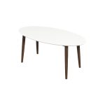 Ada Mid Century Modern Style Solid Wood White Top Oval Dining Table - Image 5