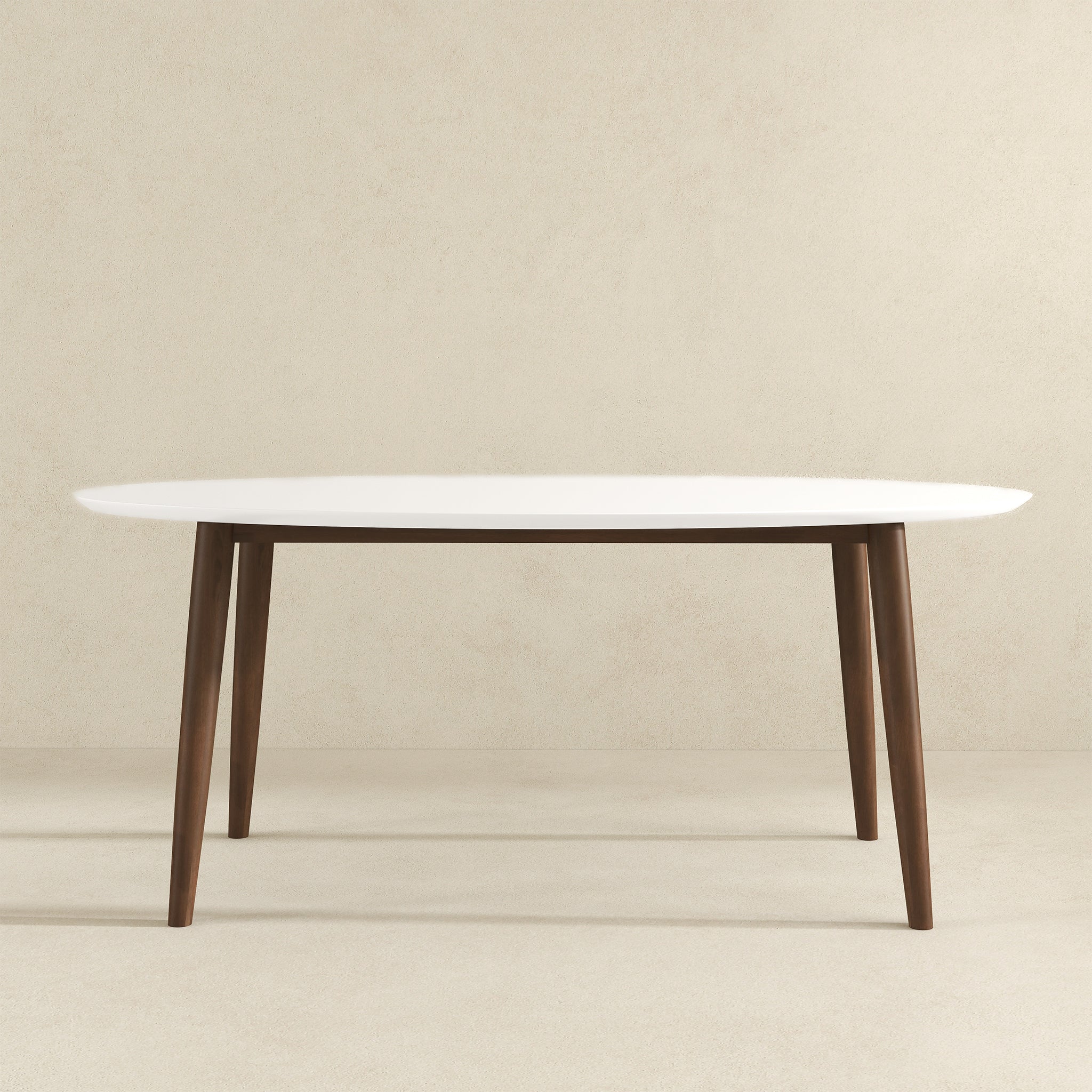 Ada Mid Century Modern Style Solid Wood White Top Oval Dining Table Ada Mid Century Modern Style Solid Wood White Top Oval Dining Table