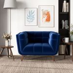Addison Dark Blue Velvet Lounge Chair - Image 2