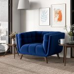 Addison Dark Blue Velvet Lounge Chair - Image 3