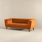 Addison Large Burnt-Orange Velvet Sofa - Image 3