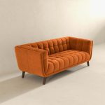 Addison Large Burnt-Orange Velvet Sofa - Image 4