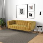 Addison Large Gold Velvet Sofa - Image 2