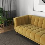 Addison Large Gold Velvet Sofa - Image 3