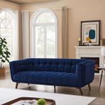 Addison Large Navy-Blue Velvet Sofa - Image 2