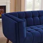 Addison Large Navy-Blue Velvet Sofa - Image 3