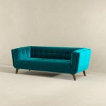 Addison Large Teal Velvet Sofa - Image 4