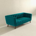 Addison Large Teal Velvet Sofa - Image 5