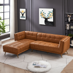 Addison Left Sectional Cognac Leather Sofa - Image 2
