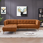 Addison Left Sectional Cognac Leather Sofa - Image 4