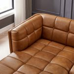 Addison Left Sectional Cognac Leather Sofa - Image 5
