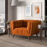 Addison Lounge Chair (Burnt Orange Velvet) - Image 2