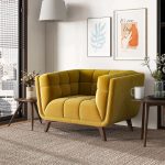 Addison Mid Century Modern Gold Velvet Lounge Chair - Image 2