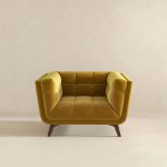 Addison Mid Century Modern Gold Velvet Lounge Chair - Image 3