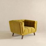 Addison Mid Century Modern Gold Velvet Lounge Chair - Image 4