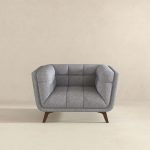 Addison Mid Century Modern Light Grey Fabric Lounge Chair - Image 3