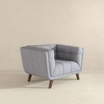 Addison Mid Century Modern Light Grey Fabric Lounge Chair - Image 4