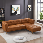 Addison Right Sectional Cognac Leather Sofa - Image 2