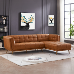 Addison Right Sectional Cognac Leather Sofa - Image 3