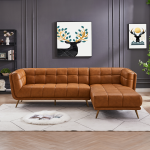 Addison Right Sectional Cognac Leather Sofa - Image 4