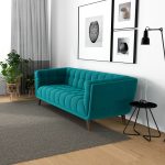 Addison Small Teal Velvet Sofa - Image 3