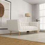 Addison Sofa (Large - Beige Boucle with Metal Feet) - Image 4