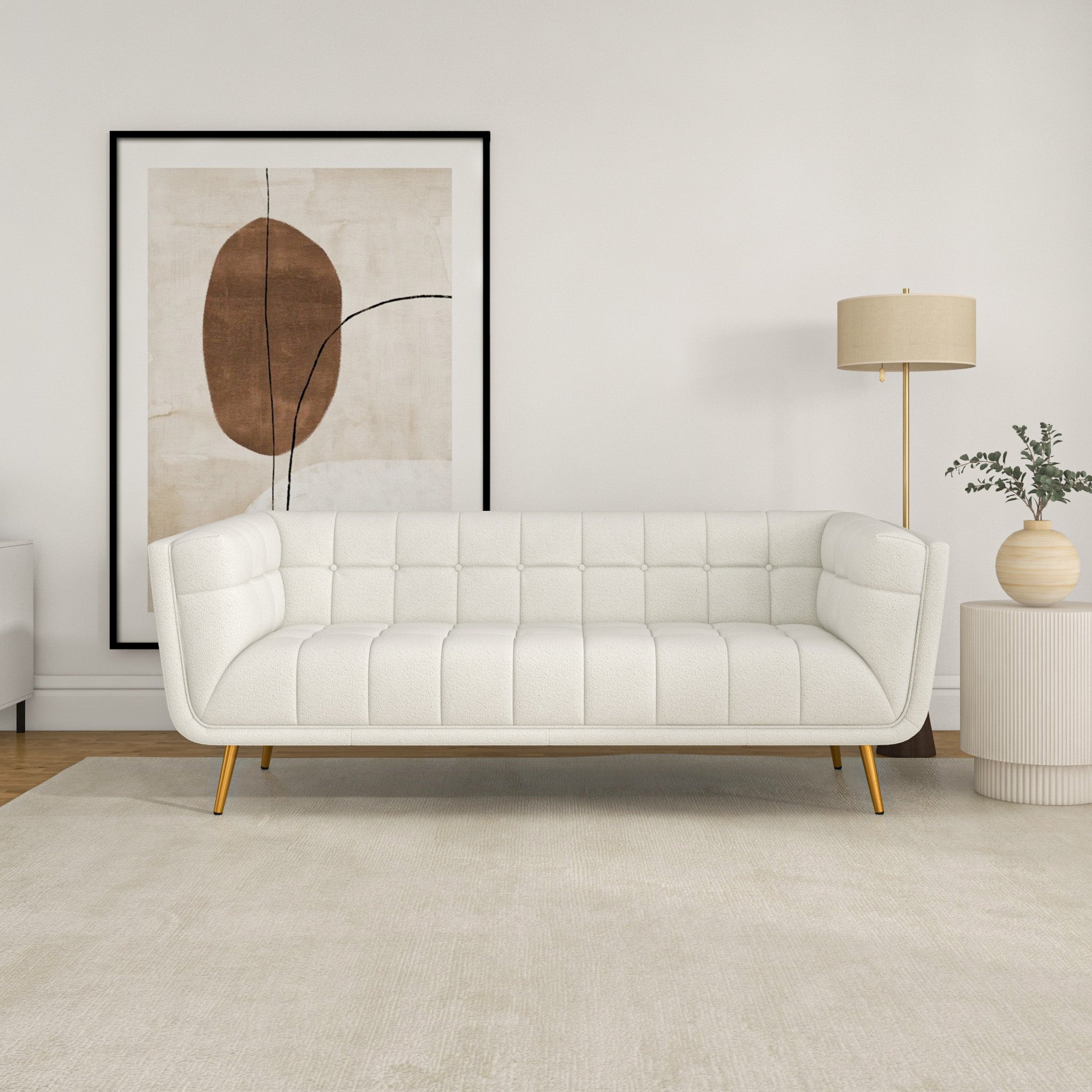 Addison Sofa (Large - Beige Boucle with Metal Feet) Addison Sofa (Large - Beige Boucle with Metal Feet)