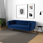 Addison Sofa (Large - Dark Blue Boucle with Metal Feet) - Image 3