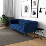 Addison Sofa (Large - Dark Blue Boucle with Metal Feet) - Image 4
