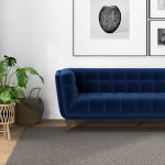 Addison Sofa (Large - Dark Blue Boucle with Metal Feet) - Image 5