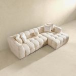 Alana Tufted Ivory Boucle Right Sectional Sofa - Image 2