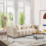 Alana Tufted Ivory Boucle Sofa - Image 3