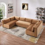 Aleny Cognac Velvet Modular Corner Sofa - Image 2