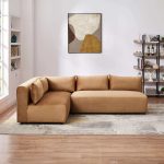 Aleny Cognac Velvet Modular Corner Sofa - Image 5