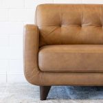 Allison Tufted Back Cognac Tan Genuine Leather Sofa - Image 2