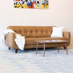 Allison Tufted Back Cognac Tan Genuine Leather Sofa - Image 3