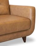 Allison Tufted Back Cognac Tan Genuine Leather Sofa - Image 4
