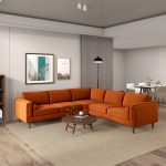 Amber Burnt Orange Corner Sectional Sofa - Image 2