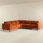 Amber Burnt Orange Corner Sectional Sofa - Image 4