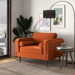 Amber Burnt Orange Velvet Lounge Chair - Image 2