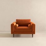 Amber Burnt Orange Velvet Lounge Chair - Image 3