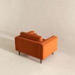 Amber Burnt Orange Velvet Lounge Chair - Image 4