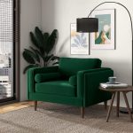 Amber Dark Green Velvet Lounge Chair - Image 2