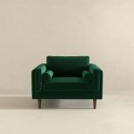 Amber Dark Green Velvet Lounge Chair - Image 3